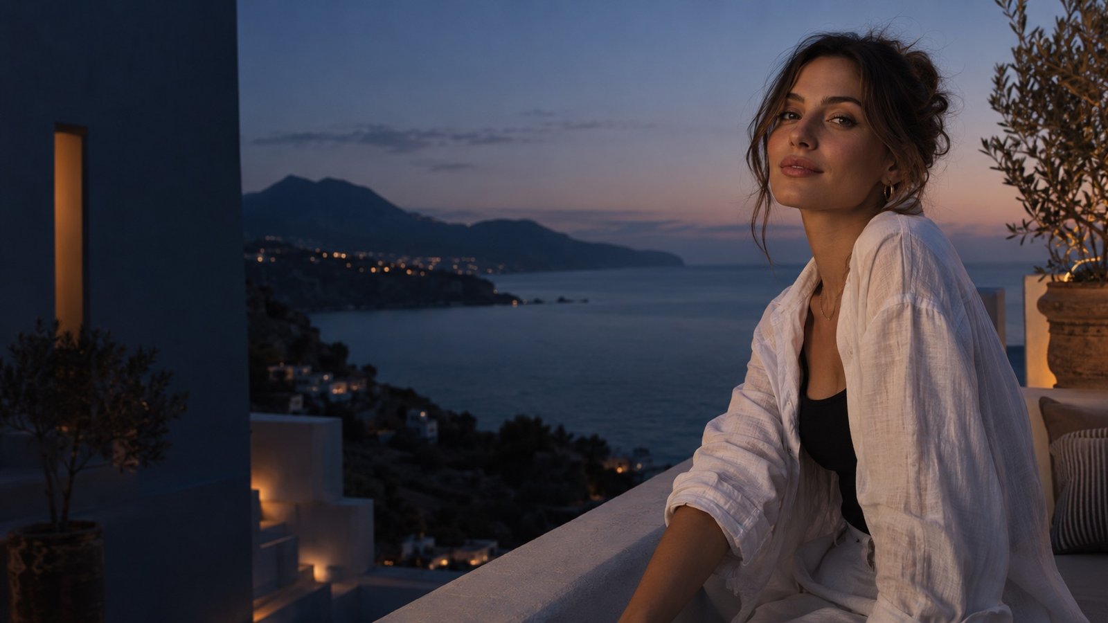 KI-generiertes Lifestyle-Motiv auf einer mediterranen Terrasse